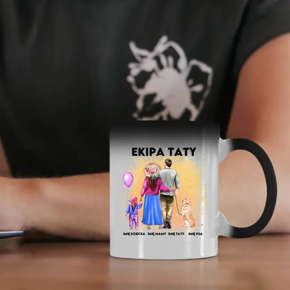 Kubek magiczny na prezent dla taty - ekipa