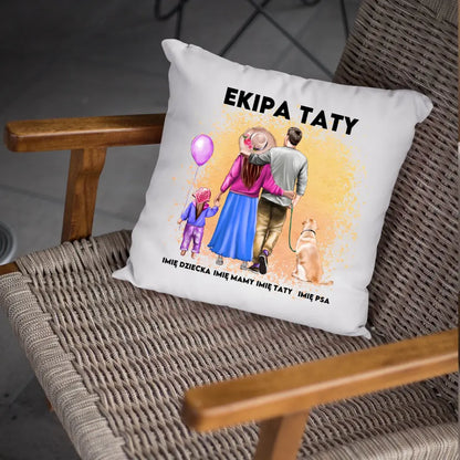 Poduszka na prezent dla taty - ekipa